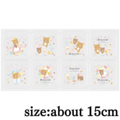 [Pink] Rilakkuma smile happy for you clear plate set of 8