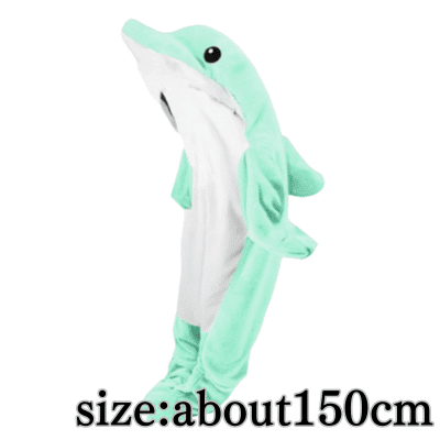 【Green】Kigurumi Blanket Dolphin KIDS