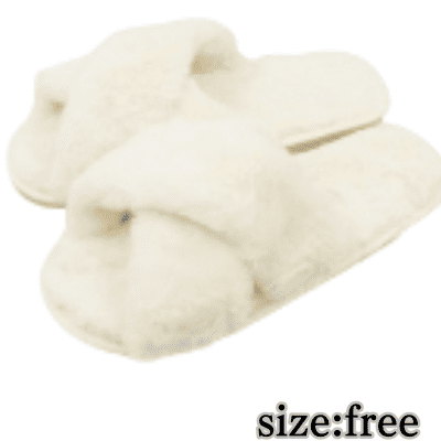 [white] Premium fur slippers with the finest feel