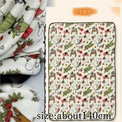 [Ivory] Moomin Coral Meyer Half Blanket