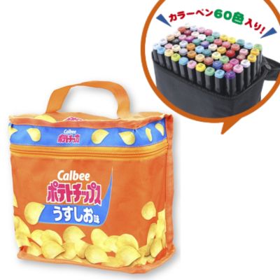 [Get with Charge] [Lightly Salted] Calbee Potato Chips & Pizza Potato 60-Color Illustration Marker Pen