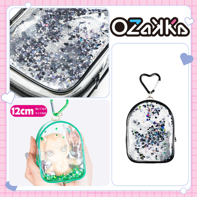 OZaKKa [Black] Sparkly Plush Pouch Mini Black *Item will be shipped at a later date. Delivery date and time cannot be specified. [Oshikatsu Goods]
